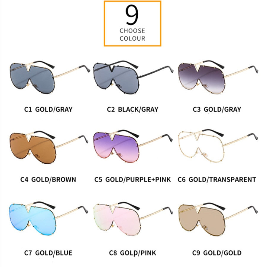 Fashion Brand Modern Oversized Square For Women Men Vintage Big Frame Retro Luxury Designer UV400 Eyewear Sunglasses