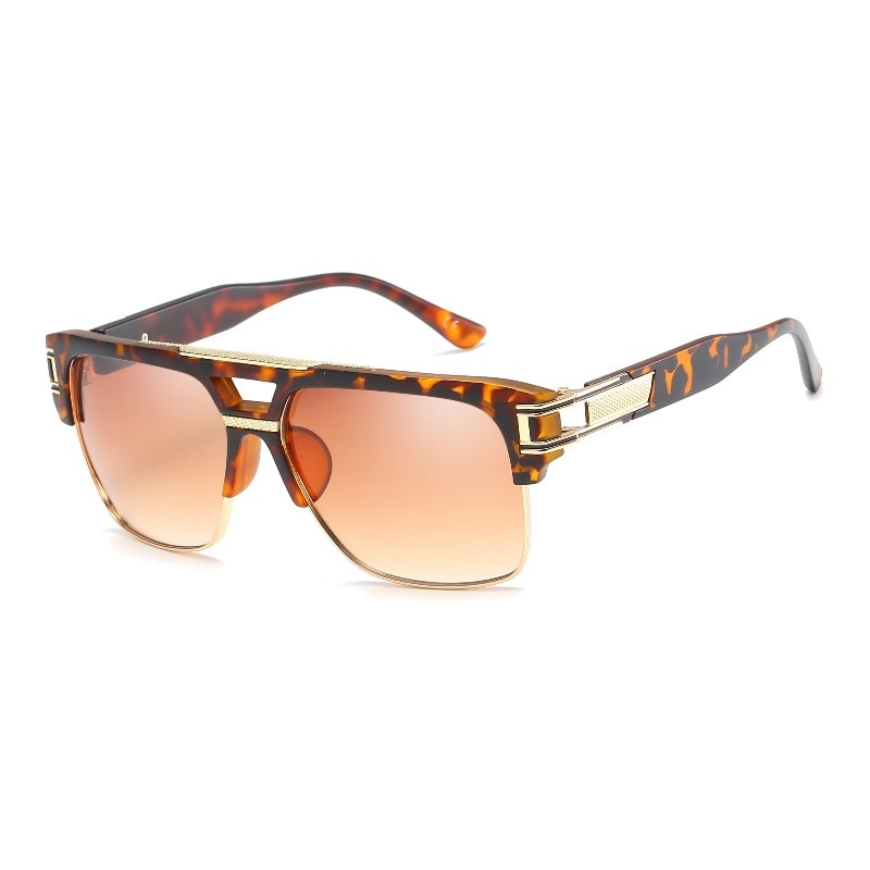 Luxury Men's Glamour Fashion Mirrored Retro Vintage Square Designer Shades Sunglasses