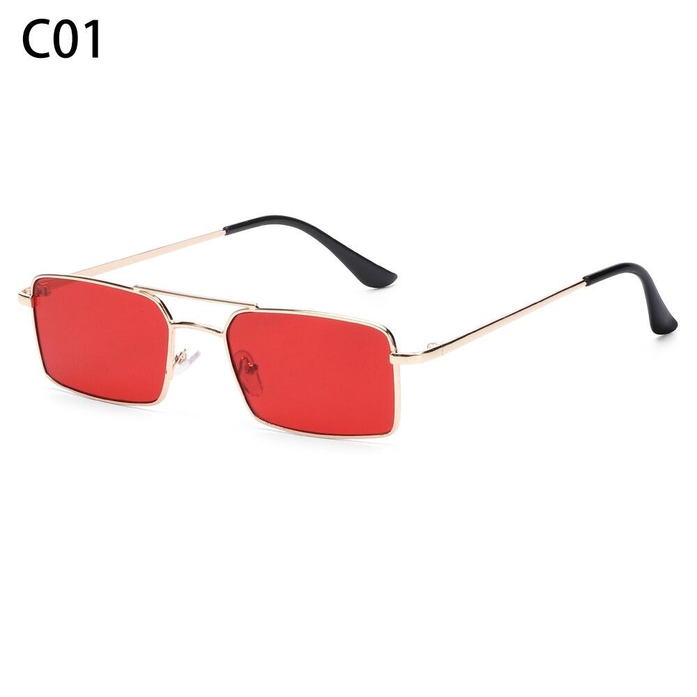 Rectangle Rimless Square Vintage Glasses Luxury Design Unisex Retro Frame Gradient UV400 Eyewear Sunglasses