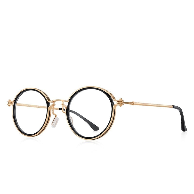 Men Steampunk Glasses Frame Popular Women Retro Round Eye Frames For Men Women Titanium Frame