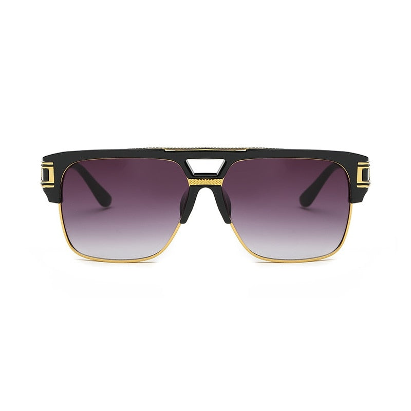 Luxury Men's Glamour Fashion Mirrored Retro Vintage Square Designer Shades Sunglasses