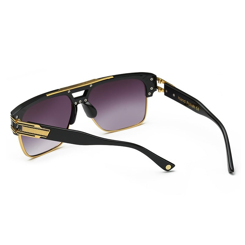 Luxury Men's Glamour Fashion Mirrored Retro Vintage Square Designer Shades Sunglasses