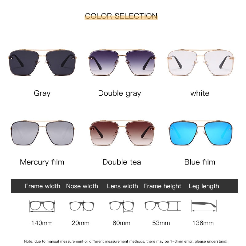 Men's Driving Glasses Goggle Gradient Vintage Pilot Punk Sunglasses
