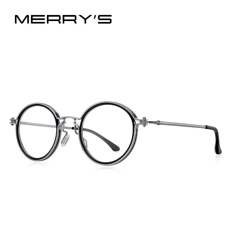Men Steampunk Glasses Frame Popular Women Retro Round Eye Frames For Men Women Titanium Frame