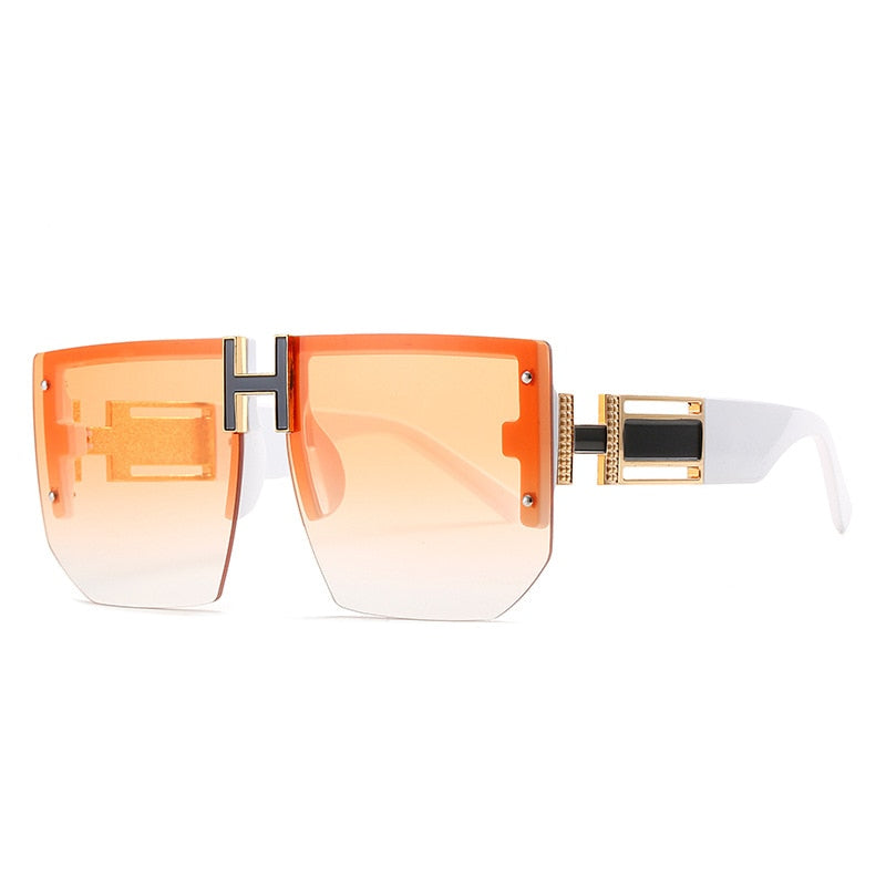 Rimless Oversized Women Men Fashion Vintage Square Flat Top Sun Glasses Shades UV400 Sunglasses