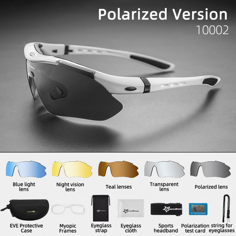Polarized Cycling Glasses Men Sports Road MTB Mountain Bike Bicycle Riding Protection Goggles Eyewear 5 Lens Sunglasses