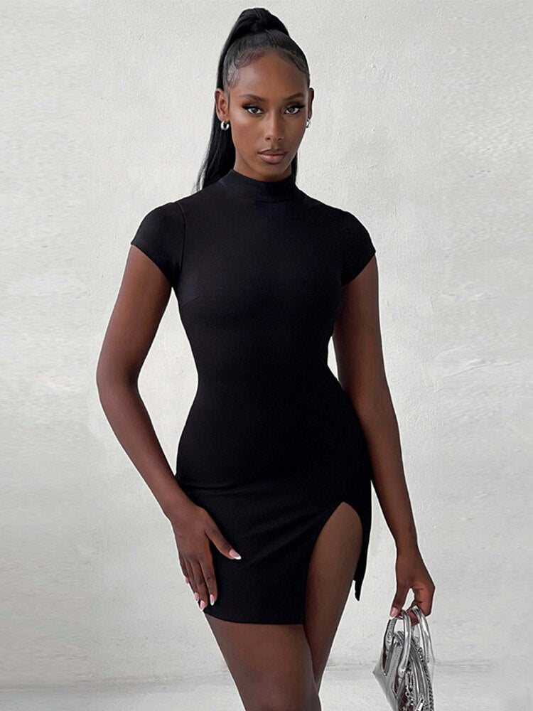 Cut Out Bodycon Split Women's Party Club Tight Short Mini Dress