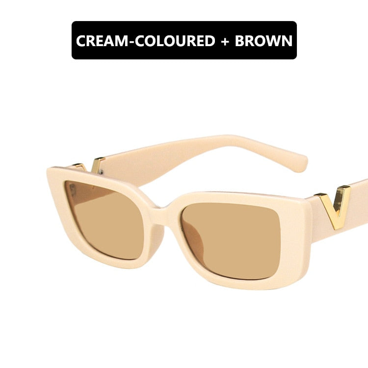 Retro Rectangle Women's Vintage Small Frame Classic Black Square Sunglasses