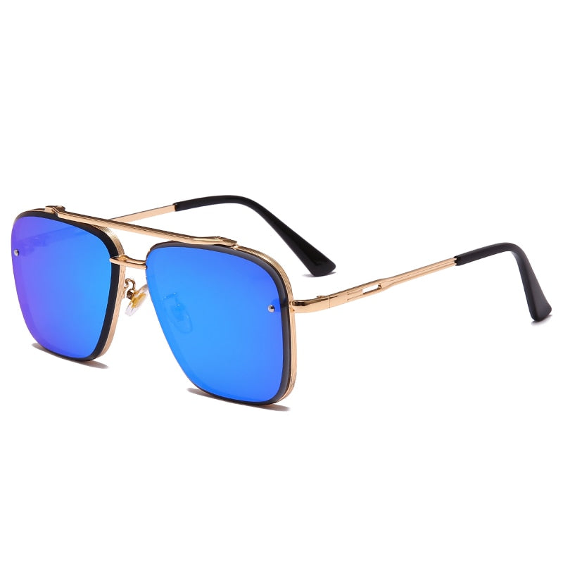 Classic Square Cool Men Vintage Brand Design Metal Women's Shades UV400 Sunglasses