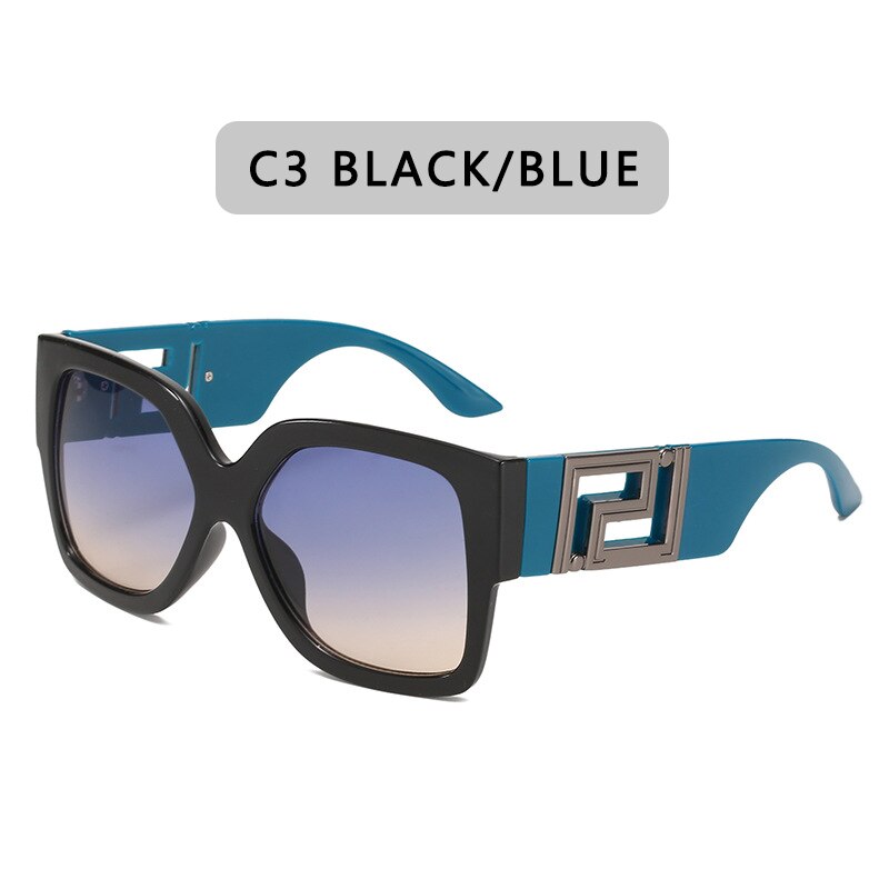 Square Men's Women Luxury Vintage Rectangle Gradient Clear Mirror Sunglasses