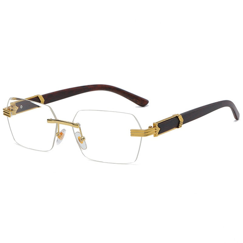 Luxury Rimless Square Brand Designer Frameless Gradient Fashion Vintage Women's Men's Sunglasses