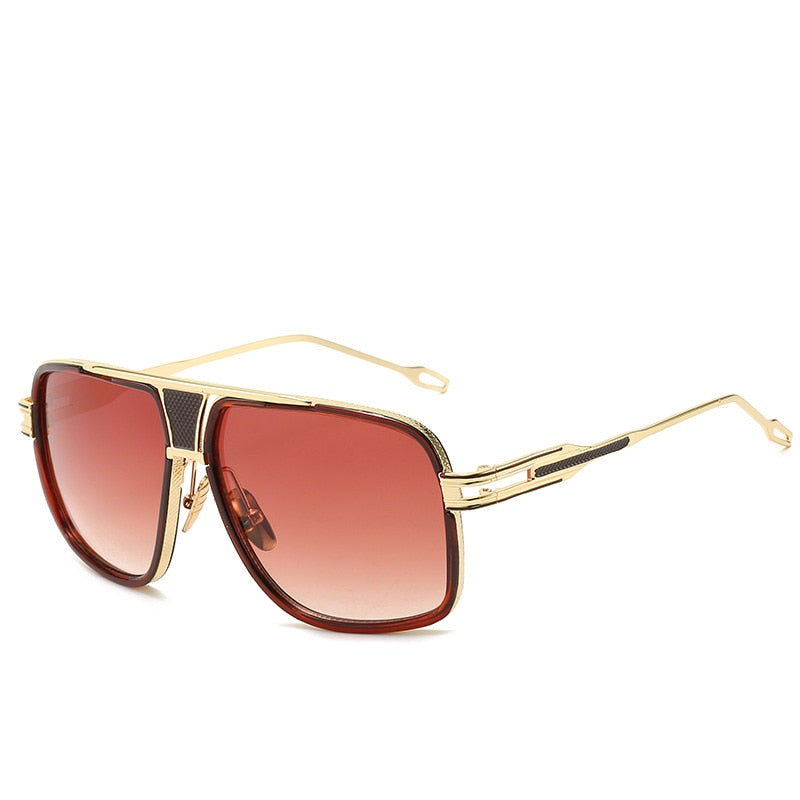 Fashion Brand Mirrored Retro Vintage Square Designer Shades Unisex Sunglasses