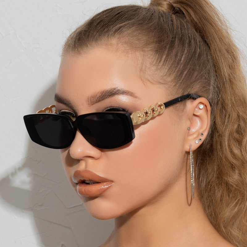 Square Women's Punk Vintage Rectangle UV400 Sunglasses