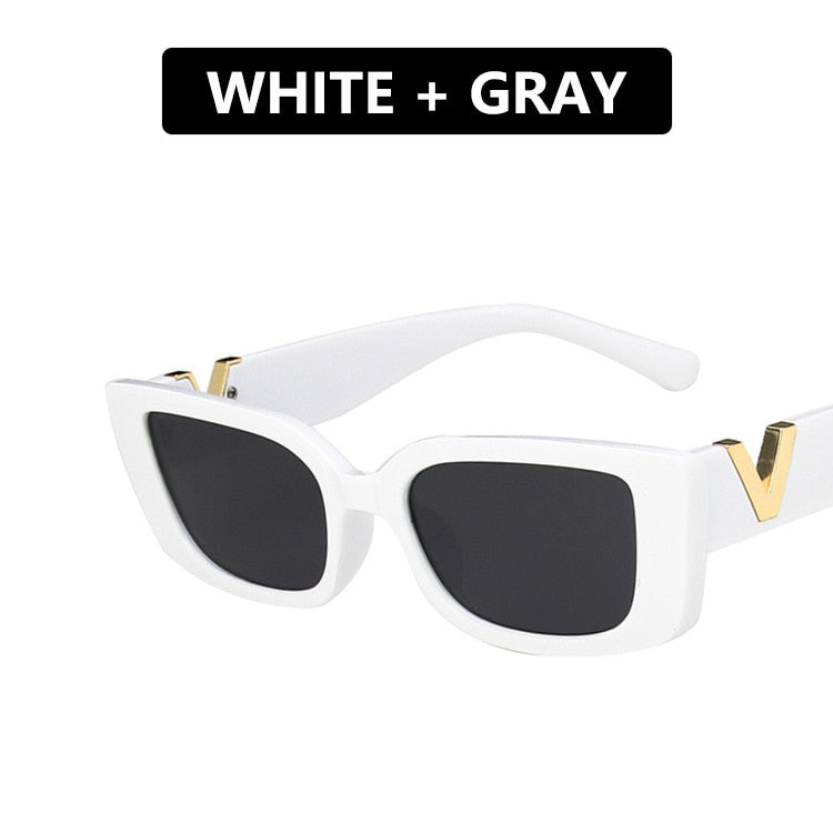 Retro Rectangle Women's Vintage Small Frame Classic Black Square Sunglasses