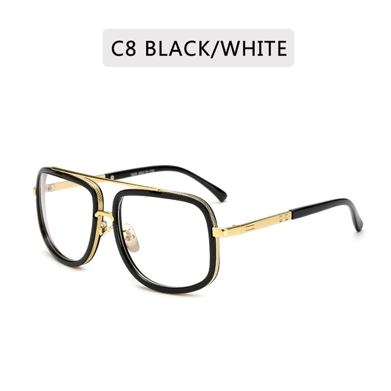 Fashion Brand Mirrored Retro Vintage Square Designer Shades Unisex Sunglasses