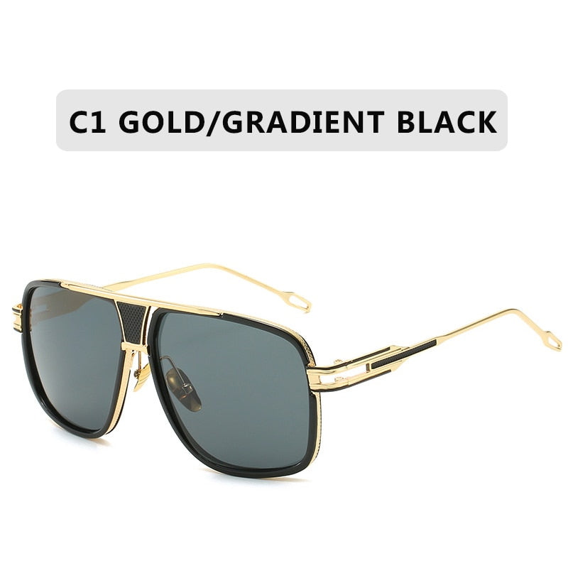 Fashion Brand Mirrored Retro Vintage Square Designer Shades Unisex Sunglasses