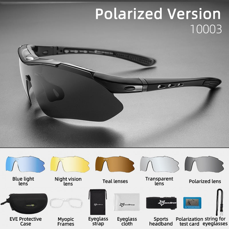 Polarized Cycling Glasses Men Sports Road MTB Mountain Bike Bicycle Riding Protection Goggles Eyewear 5 Lens Sunglasses