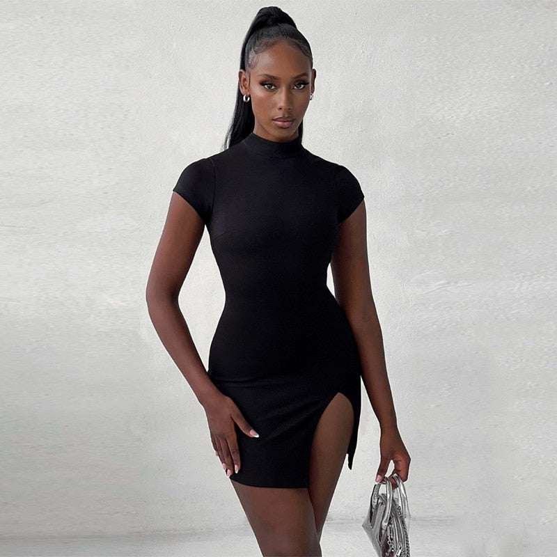 Cut Out Bodycon Split Women's Party Club Tight Short Mini Dress