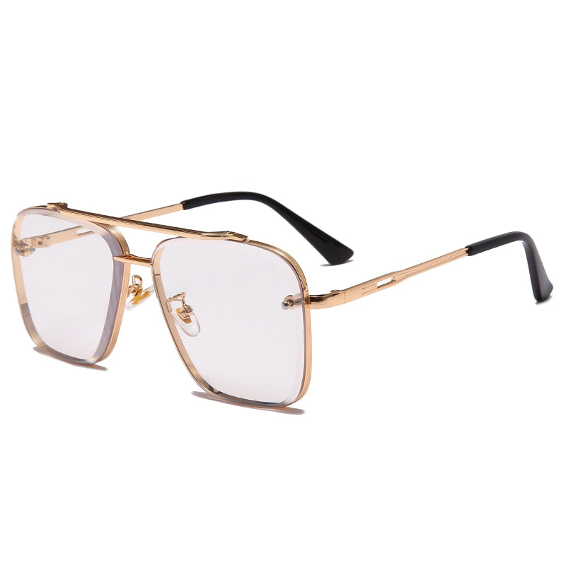 Classic Square Cool Men Vintage Brand Design Metal Women's Shades UV400 Sunglasses