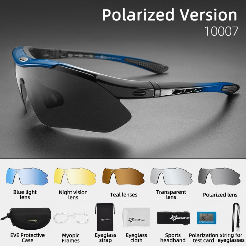 Polarized Cycling Glasses Men Sports Road MTB Mountain Bike Bicycle Riding Protection Goggles Eyewear 5 Lens Sunglasses
