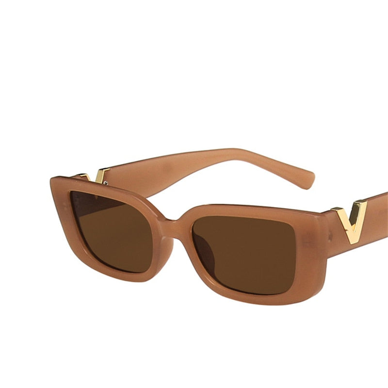 Retro Rectangle Women's Vintage Small Frame Classic Black Square Sunglasses