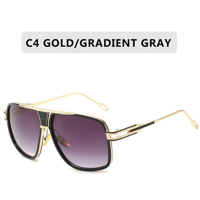 Fashion Brand Mirrored Retro Vintage Square Designer Shades Unisex Sunglasses