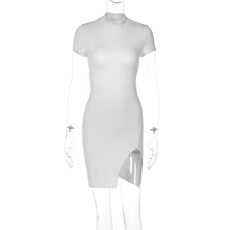 Cut Out Bodycon Split Women's Party Club Tight Short Mini Dress