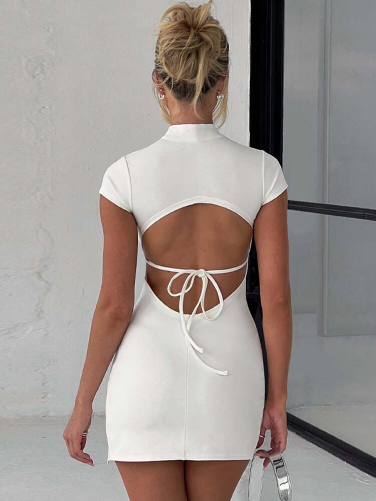 Cut Out Bodycon Split Women's Party Club Tight Short Mini Dress