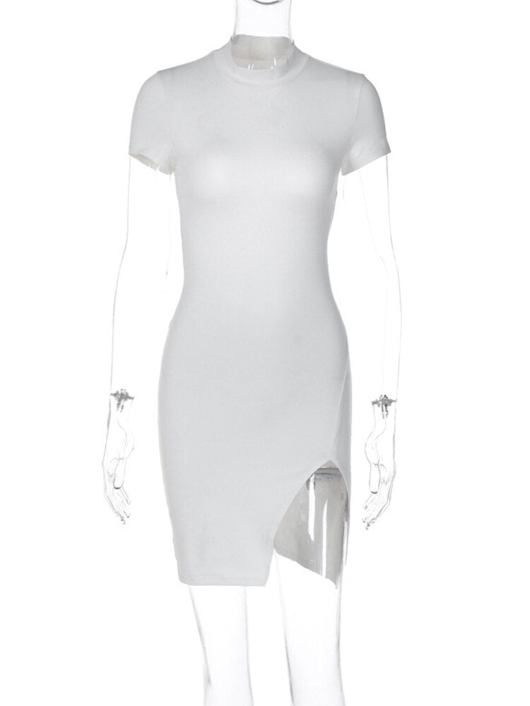 Cut Out Bodycon Split Women's Party Club Tight Short Mini Dress