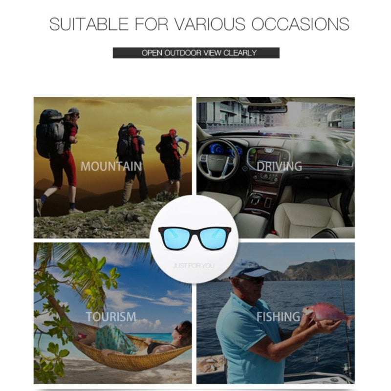 Polarized Men Women Square Anti-glare Goggle Travel Fishing Cycling Sunglasses UV400 Sunglasses