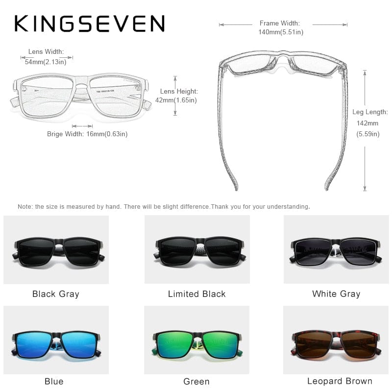 KINGSEVEN Square Retro Gradient Polarized Sunglasses