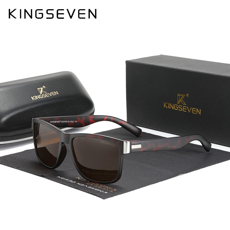 KINGSEVEN Square Retro Gradient Polarized Sunglasses