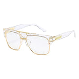 Luxury Men's Glamour Fashion Mirrored Retro Vintage Square Designer Shades Sunglasses