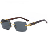 Luxury Rimless Square Brand Designer Frameless Gradient Fashion Vintage Women's Men's Sunglasses