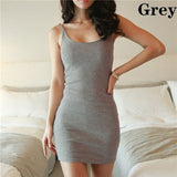 Sleeveless Bodycon Tight Hip Evening Party Solid Strappy Mini Dress