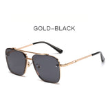 Square Men's Luxury Brand Designer Metal Vintage Pilot Shades Eyewear Sunglasses