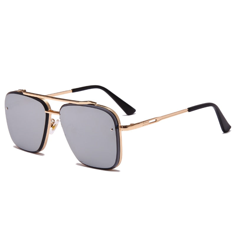 Classic Square Cool Men Vintage Brand Design Metal Women's Shades UV400 Sunglasses