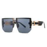Rimless Oversized Women Men Fashion Vintage Square Flat Top Sun Glasses Shades UV400 Sunglasses