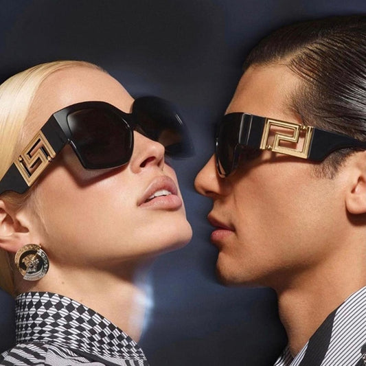 Square Men's Women Luxury Vintage Rectangle Gradient Clear Mirror Sunglasses