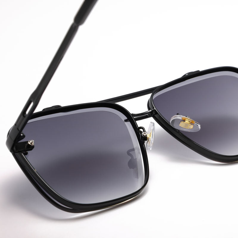 Square Men's Luxury Brand Designer Metal Vintage Pilot Shades Eyewear Sunglasses