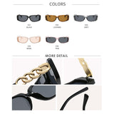 Square Women's Punk Vintage Rectangle UV400 Sunglasses