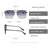 Square Men's Luxury Brand Designer Metal Vintage Pilot Shades Eyewear Sunglasses