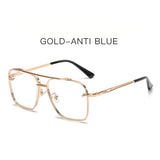 Square Men's Luxury Brand Designer Metal Vintage Pilot Shades Eyewear Sunglasses