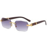 Luxury Rimless Square Brand Designer Frameless Gradient Fashion Vintage Women's Men's Sunglasses