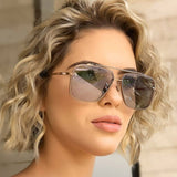 Classic Square Cool Men Vintage Brand Design Metal Women's Shades UV400 Sunglasses
